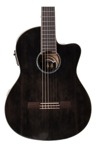 Guitarra Electroacústica Tres Pinos,color Negro Tpces-0600bk Negro Diestro Ébano