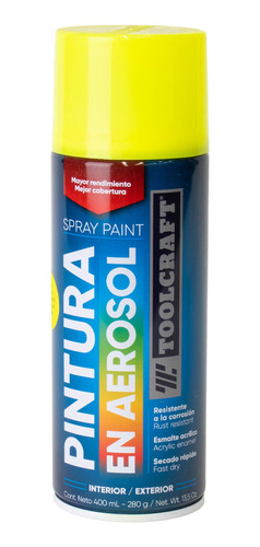 Pintura En Spray Colores Fluorescentes Amarillo Toolcraft