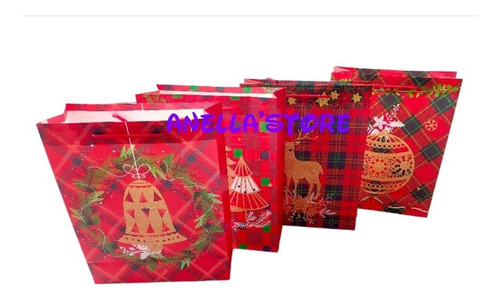 Bolsas De Navidad Medianas Paquetes De 12 Bolsas Navideñas 