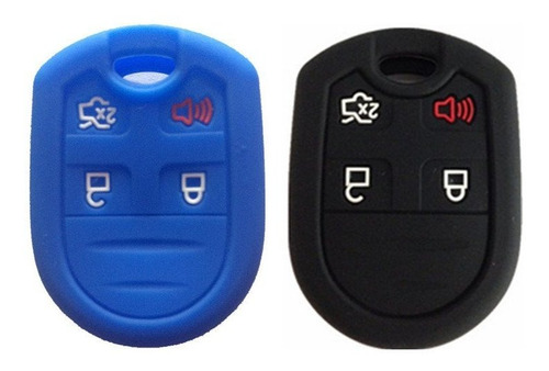 Black And Navy Blue Silicone Key Fob Case Cover Skin Key Jac