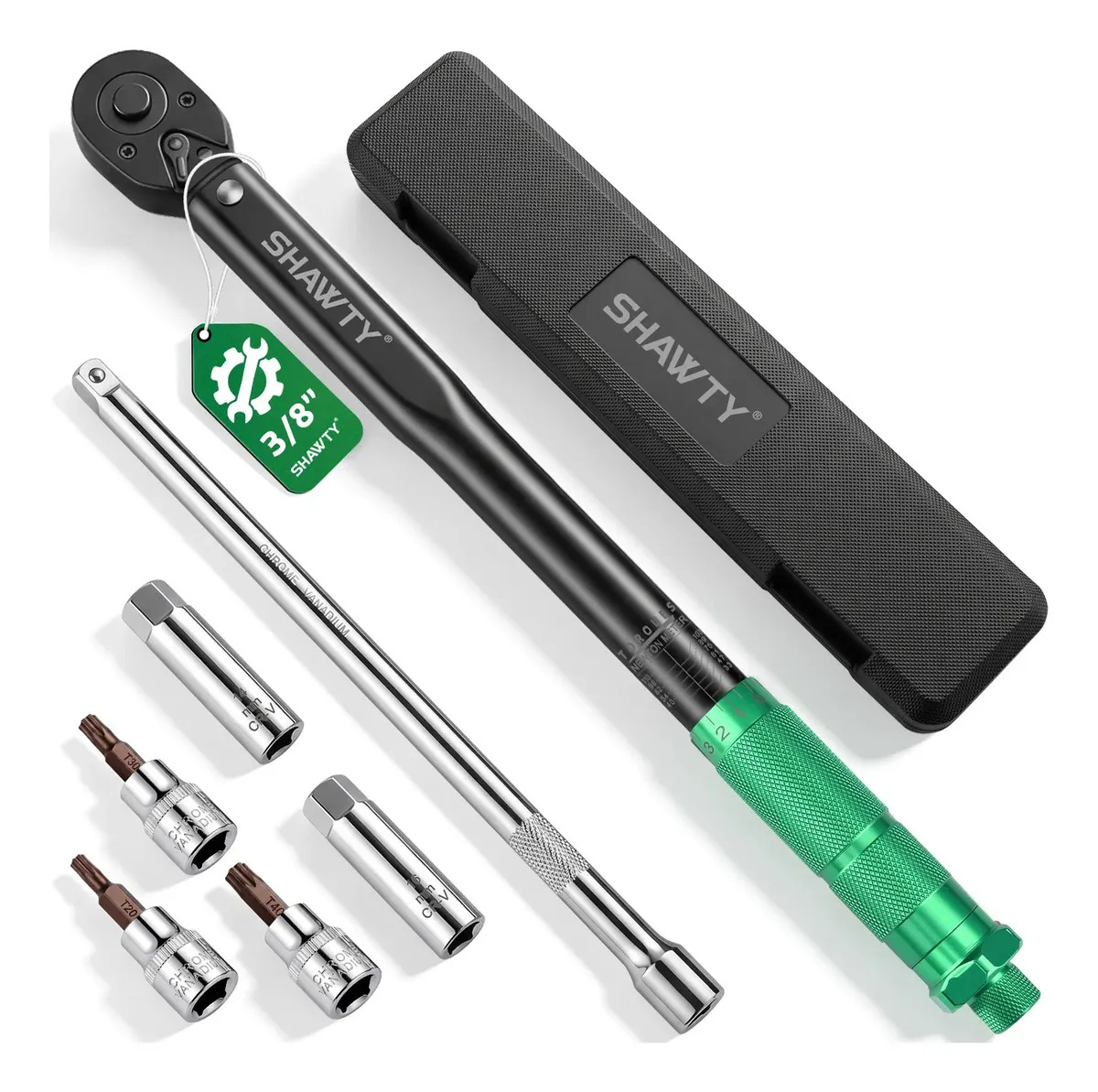 Torquímetro de Trueno SHAWTY de 3/8" y 19-110 Nm con Kit de 7 Piezas para Mantenimiento