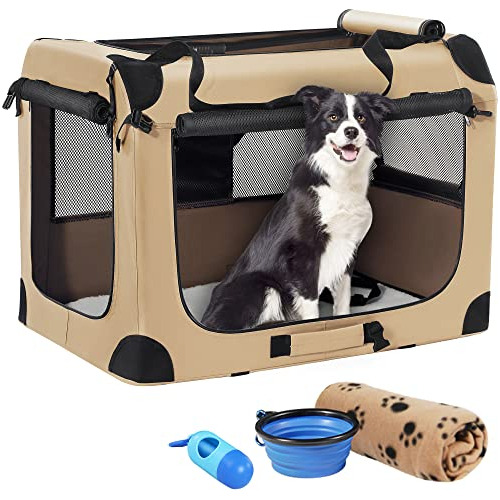 Petprsco Jaula Portátil Para Perros, Jaula De Viaje Plegable