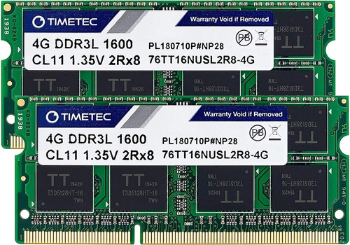 Memoria Ram  Timetec Ddr3l 8gb (2x4gb) Ddr3l 1600mhz