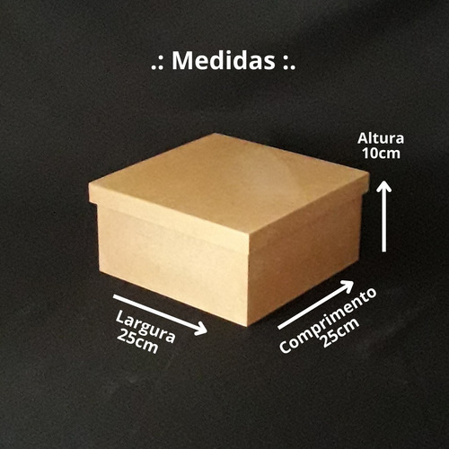 Kit 2 Caixas Com Tampa Para Festa Lembrancinha Mdf 25x25x10