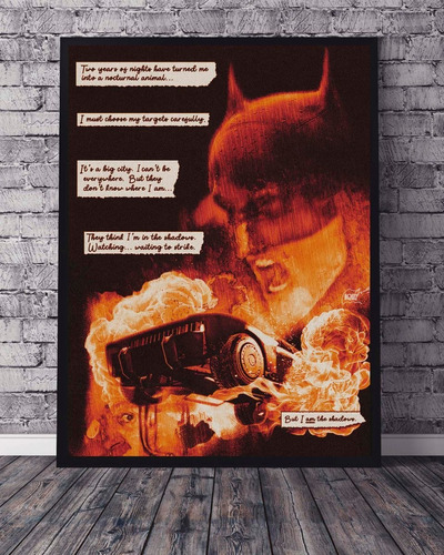 Poster Cuadro Marco Negro 33x48 Cm Batman Dc Comics