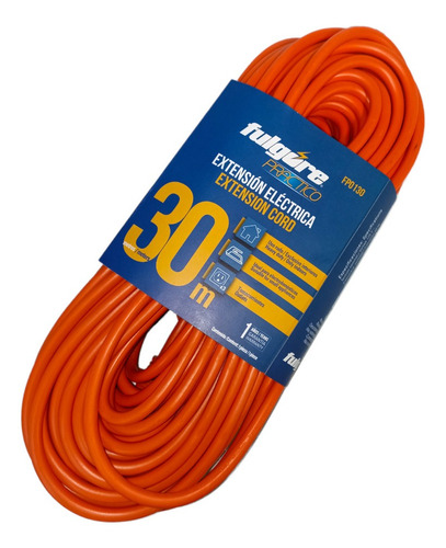 Imagen 1 de 6 de Extension Electrica X 30 Mts Trabajo Pesado Fp0130 Fulgore