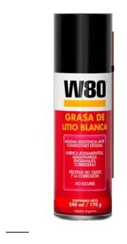 Lubricante Grasa De Litio Blanca W80  240ml