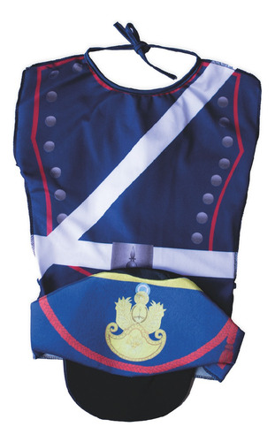Set Granadero Pechera Sombrero Disfraz Patrio Niños Set Granadero Unico