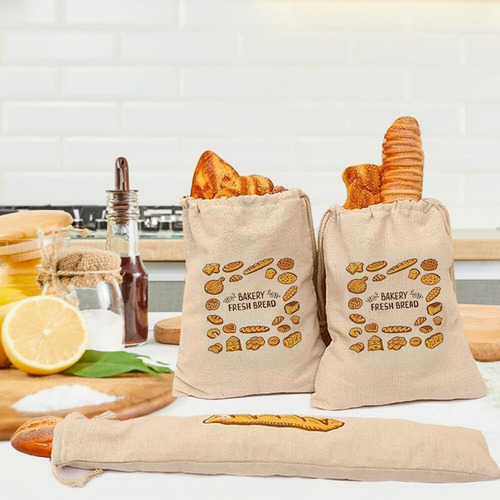 Bolsa Para Pan, Bolsa De Almacenamiento Reutilizable De Algo