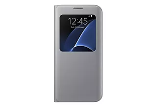 Funda Samsung Para Galaxy S7 Edge S-view Flip Cover Plata