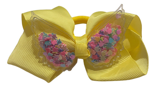 Moño Para Niñas Con Gomita Y Confeti. Última Moda! Coquette