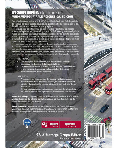 Ingenieria De Transito 9/ed - Cal Y Mayor, Rafael/ Alfaomega
