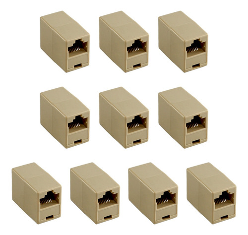Conector Ficha Rj45 Hembra Hembra Para Cable Red Pack X10