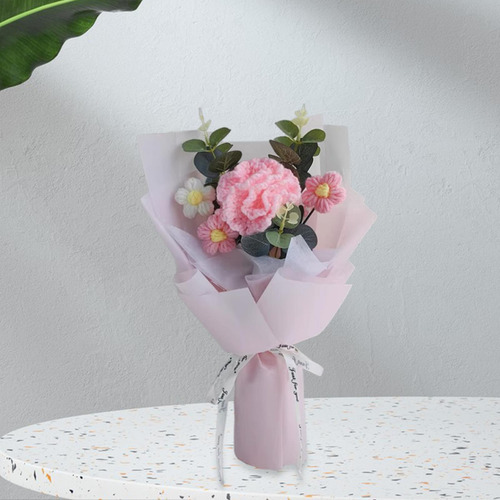 Ramo De Crochet Bouquet Bouquet Decoración Del Hogar Flores