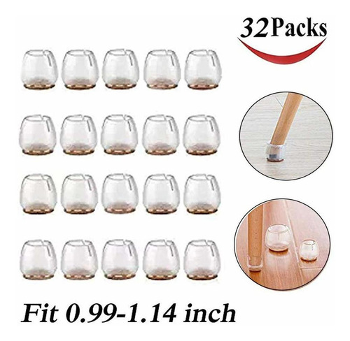 32 Paquete Silla Tapas De Patas Protector De Piso De Silicon