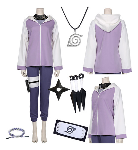 Traje De Disfraz De Anime Hyuga Hinata Para Cosplay, Chaquet