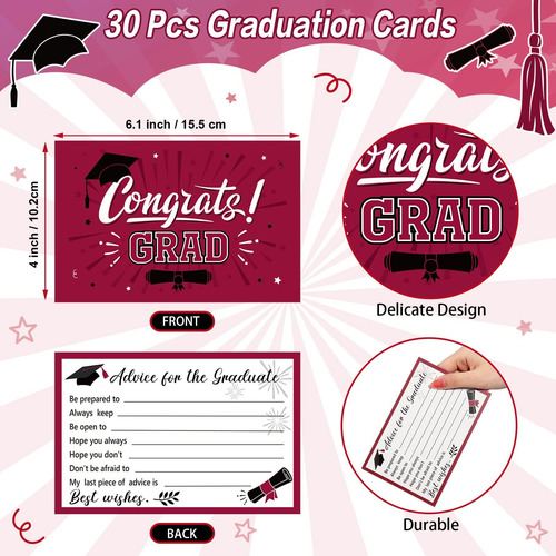Caja De Tarjetas De Graduación Grande De 2025 Con Tarjetas D
