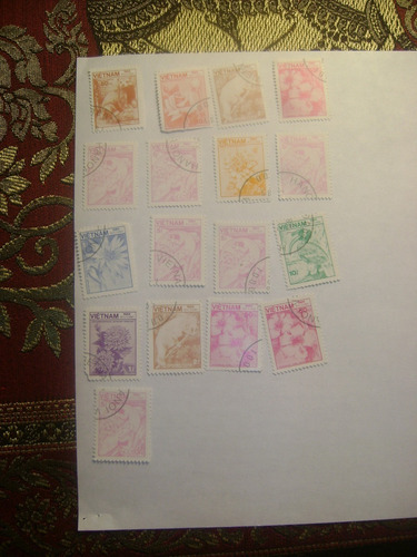 17 Sellos Postales Vietnam Año 1984 Lote Xii-262