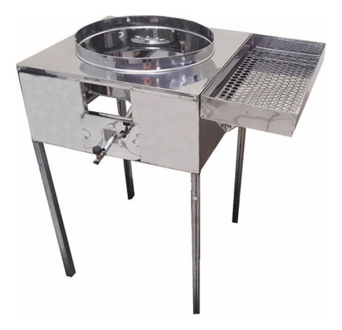 Fogão Fritadeira Inox Gás Alta Pressão Escorredor Em Inox