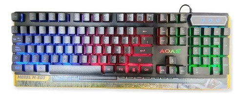 Teclado Gamer Rgb Aoas M-800 Ergonómico Usb Resisten Calidad