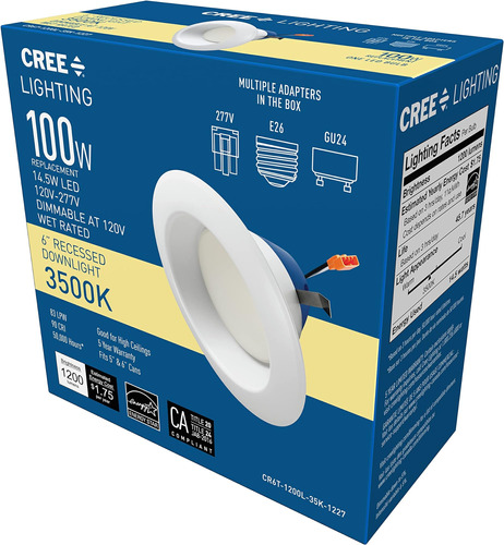 Cree Pro Series Cr6t Led 1200 Lúmenes, 3500 K Blanco Cálido,