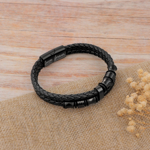 Pulseras De Cuero Barato Para Hombres Negro, 85 Pulgadas De