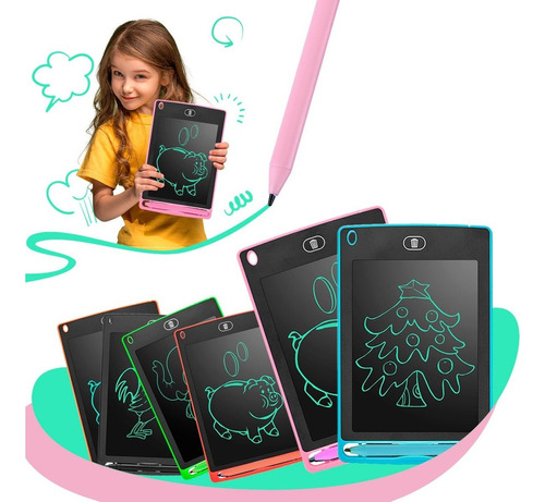 Tablet Infantil Lousa Mágica Tela Lcd De Escrever E Desenhar Cor Vermelho