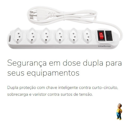 Imagem 2 de 5 de Epe 1006 Protetor Eletrônico Com 6 Tomadas Intelbras