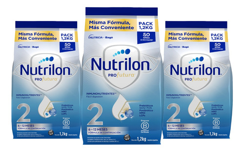 Leche Nutrilon Profutura 2 Polvo Pack Economico 1,2kg X 3un