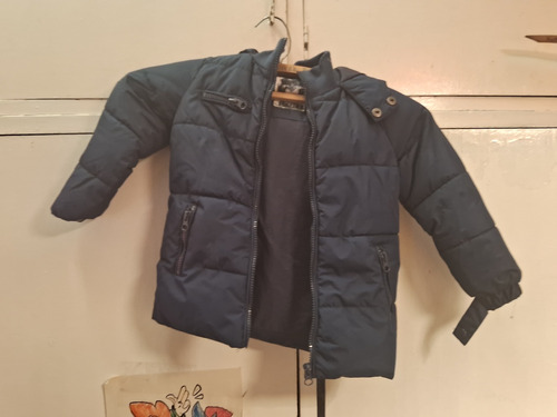 Campera Impermeable Azul Niña Bebe T2 Abrigo Lluvia Infantil