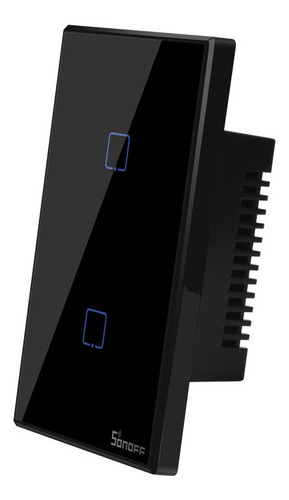 Sonoff T3us2c 2 Ch Negra Tecla Interruptor Wifi Touch Vidrio