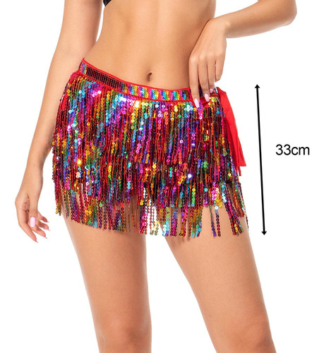 Falda De Baile Con Flecos Disfraz De Carnaval Rave Outfit