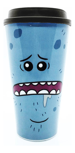 Vaso Plastico Oficial Rick And Morty Con Tapa