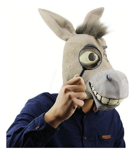 Máscara De Látex De Burro Com Boca Shrek
