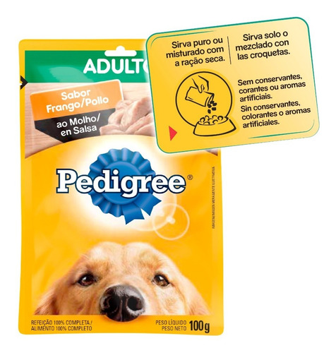 Alimento Perro Pedigree Sobres Adulto Pollo X100gr(pakx18un)