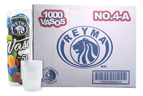 Vaso No 4 Ancho 4a Reyma Caja 1,000 Piezas Color Blanco