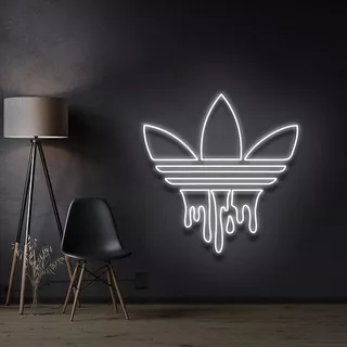 Placa Luminária/painel Neon Led - adidas 40x40cm
