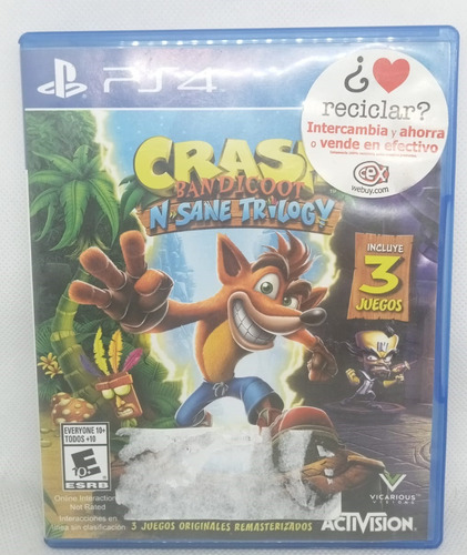 Crash Bandicoot: N. Sane Trilogy Ps4 Seminuevo (Usado)