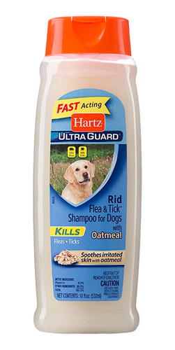 Shampoo Antipulgas Para Perros Ultraguard Avena Hartz 532ml