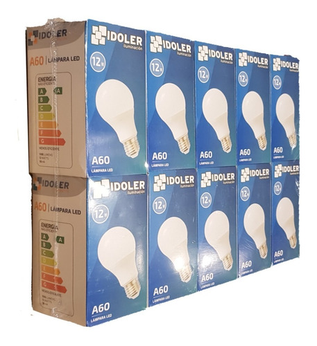 Lampara Led Idoler 12w Fria E27 1000lm Efic A Pack X10