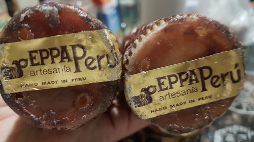 Imagen 4 de 9 de Antiguo Porta Velas Madera Y Velas Peppa Perú Artesanal 34cm
