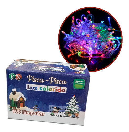 Kit 4 Pisca Luz 100 Lâmpadas Led Decoração Natal Promoção