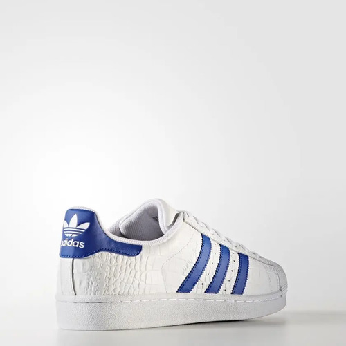 Tenis adidas Originals Superstar Blanco-azul Cocodrilo | Meses sin intereses
