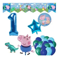 Comprar Set Combo De Globos George De Peppa Ping Numero + Banderin