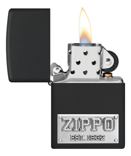 Encendedor Zippo Negro Emblema Zippo Since 1932