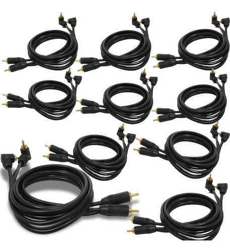 10 Cabo Rca 1 Metro Technoise Série 100 Pro Conector L Preto