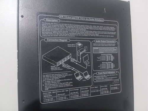 Ars Extron Vga / Comutador De Áudio Sw4 Vga