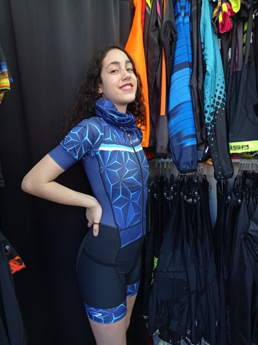 Imagem 4 de 8 de Macaquinho Ciclismo Feminino Ziper Destacável