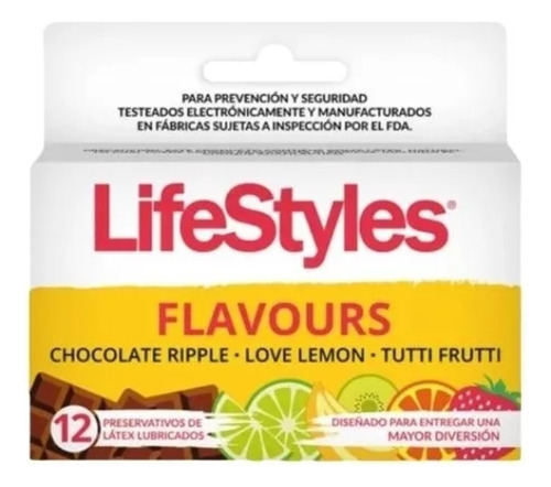 Preservativo Lifestyle Flavours 12 Condones Aromas Y Sabores