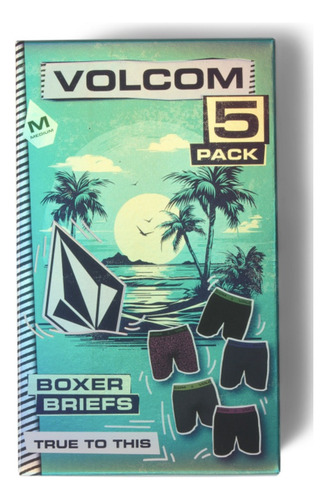 Boxer Volcom Hombre 5 Pack Stretch Soft 100% Original